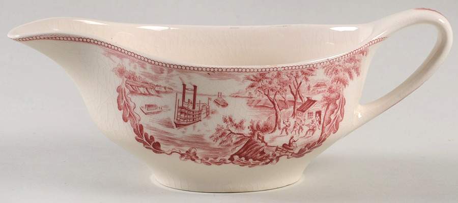 Historic America Pink Gravy Boat by Johnson Brothers-1
