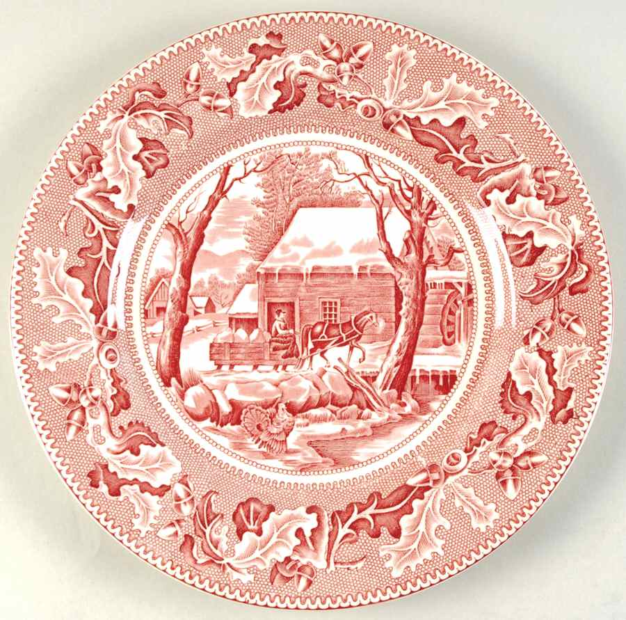 Historic America Pink Service Plate (Charger) by Johnson Brothers-1