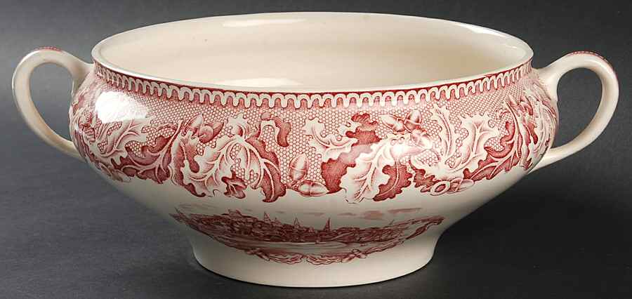 Historic America Pink Tureen No Lid by Johnson Brothers-1