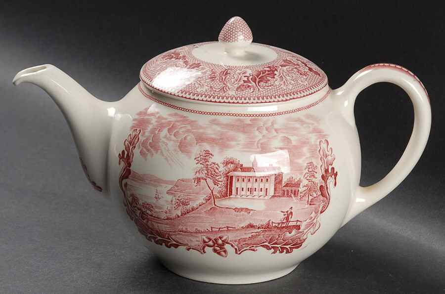 Historic America Pink Teapot & Lid by Johnson Brothers-1