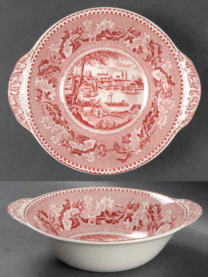 Historic America Pink Lugged Cereal Bowl by Johnson Brothers-1
