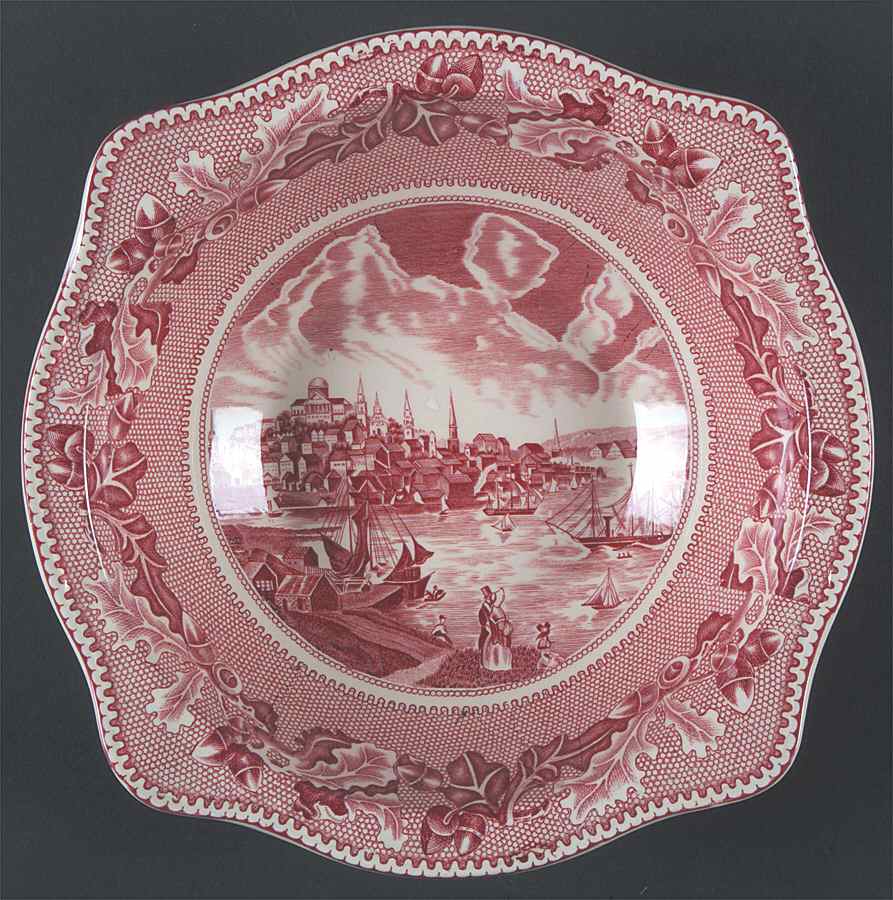Historic America Pink 9" Round Vegetable Bowl by Johnson Brothers-1
