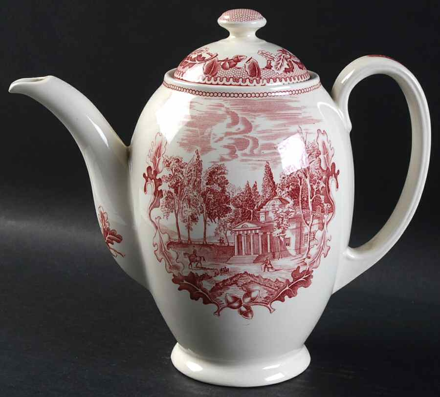 Historic America Pink Coffee Pot & Lid by Johnson Brothers-1