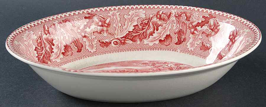 Historic America Pink 10" Oval Vegetable Bowl by Johnson Brothers-1