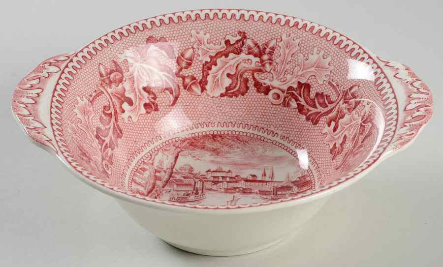 Historic America Pink Lugged Cereal Bowl by Johnson Brothers-1