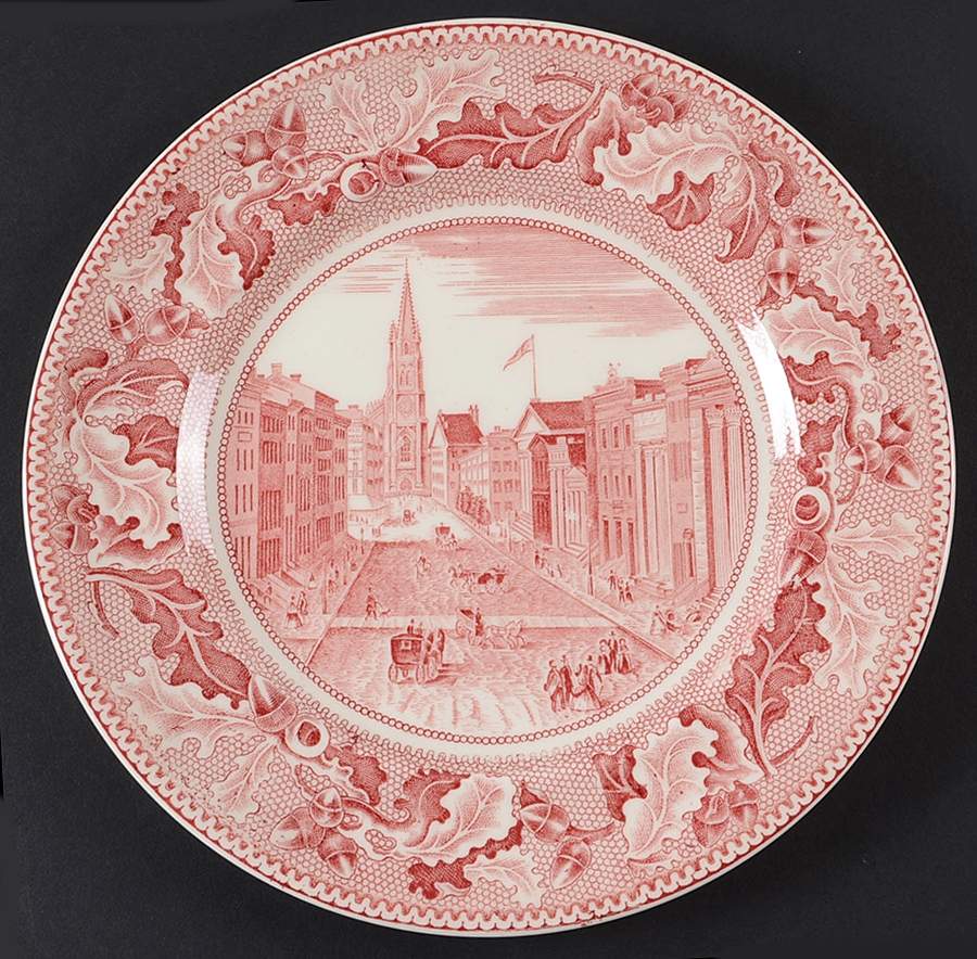 Historic America Pink Luncheon Plate by Johnson Brothers-1