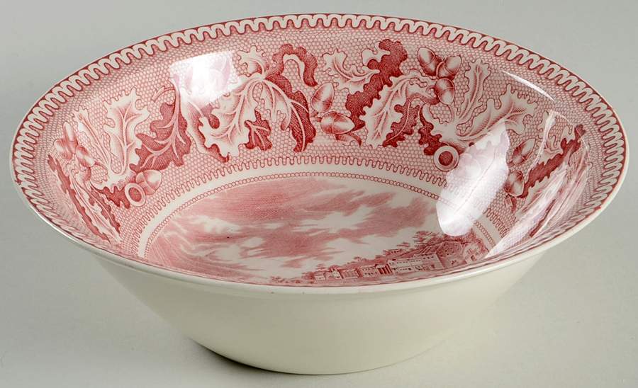 Historic America Pink 9" Round Vegetable Bowl by Johnson Brothers-1