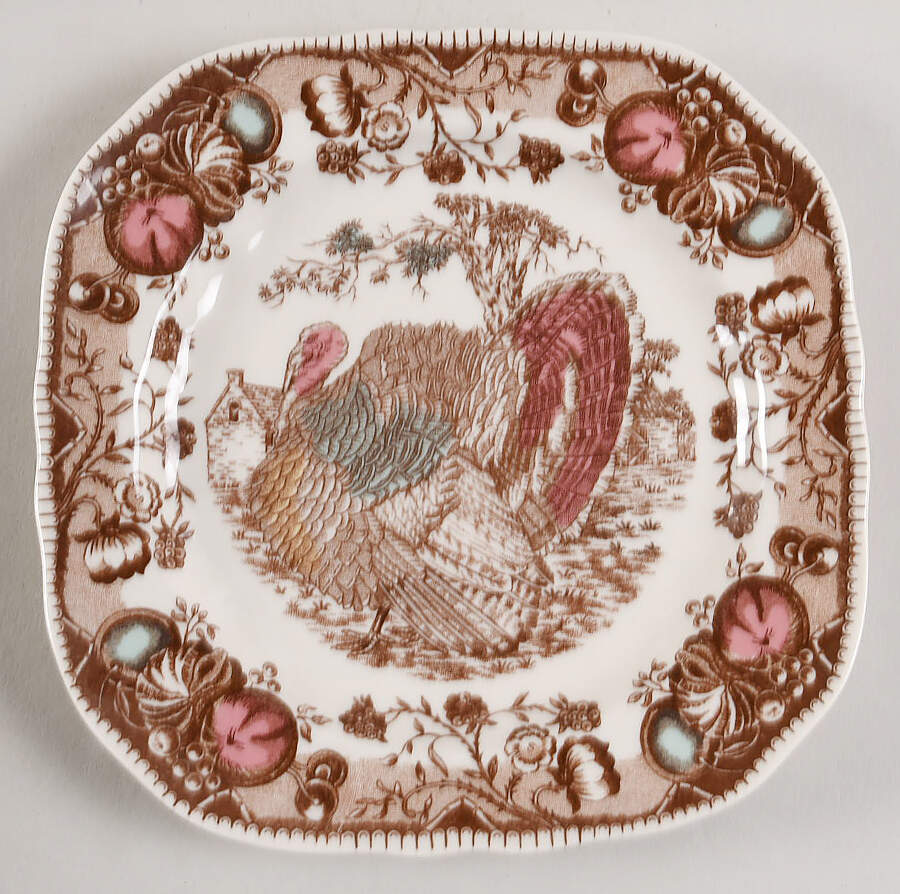 His Majesty (Made in England) Square Salad Plate by Johnson Brothers-1