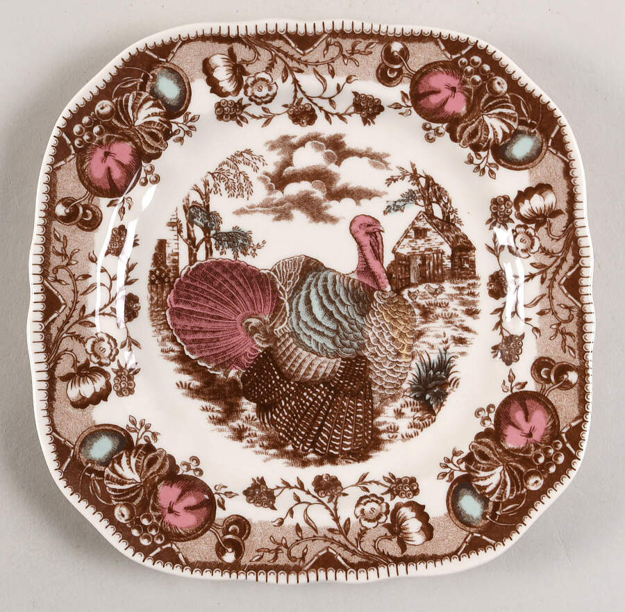 His Majesty (Made in England) Square Salad Plate by Johnson Brothers-1