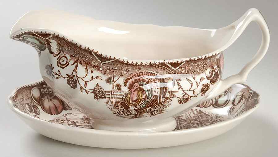 His Majesty (Made in England) Gravy Boat & Underplate/Relish by Johnson Brothers-1