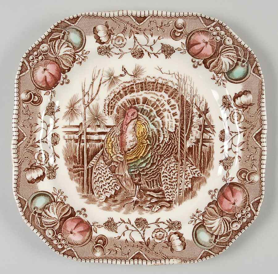His Majesty (Made in England) Square Salad Plate by Johnson Brothers-1