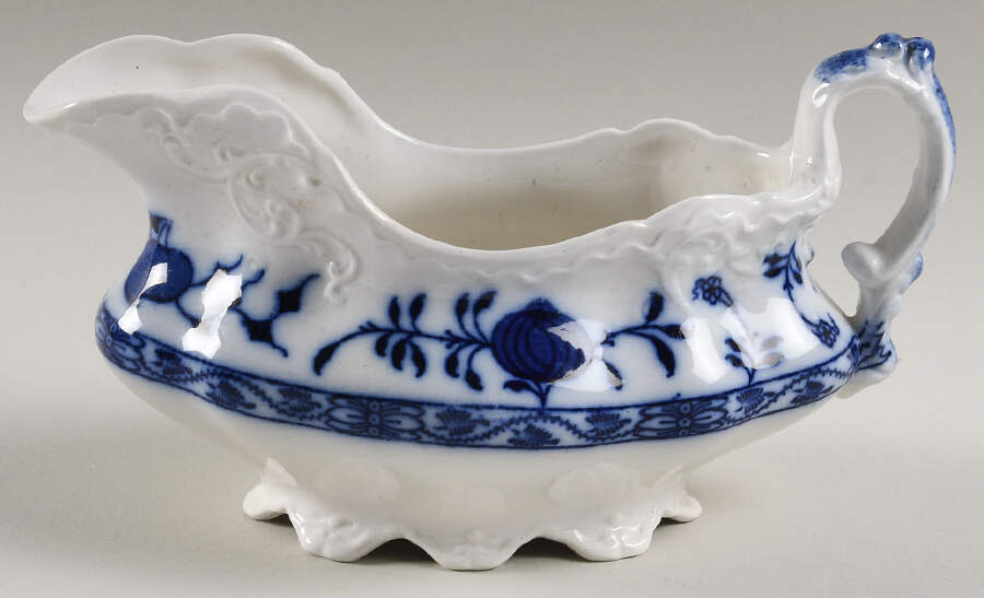 Holland (Flow Blue) Gravy Boat by Johnson Brothers-1