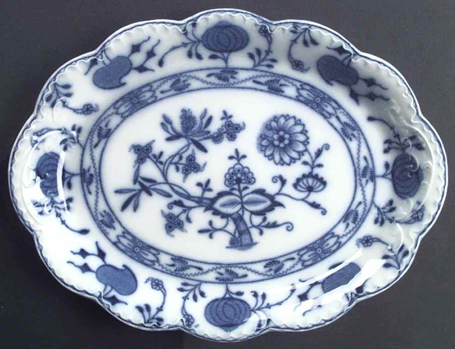 Holland (Flow Blue) 12" Oval Serving Platter by Johnson Brothers-1