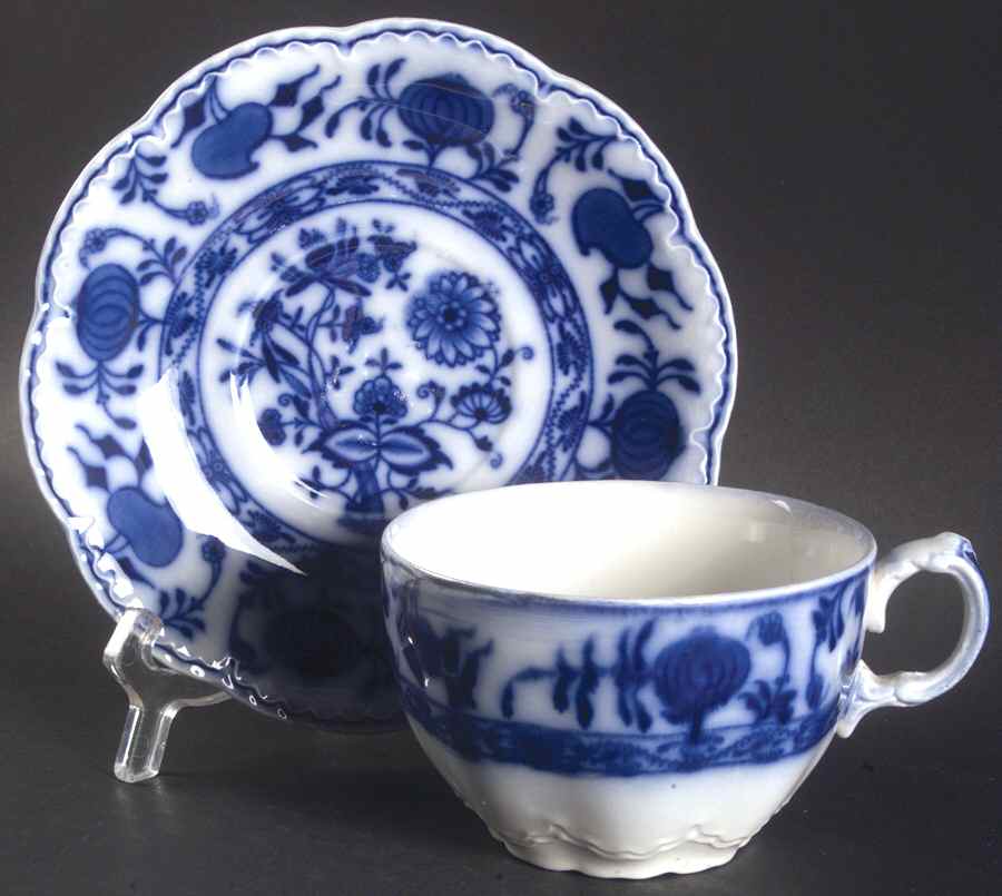 Holland (Flow Blue) Oversized Cup & Saucer Set by Johnson Brothers-1
