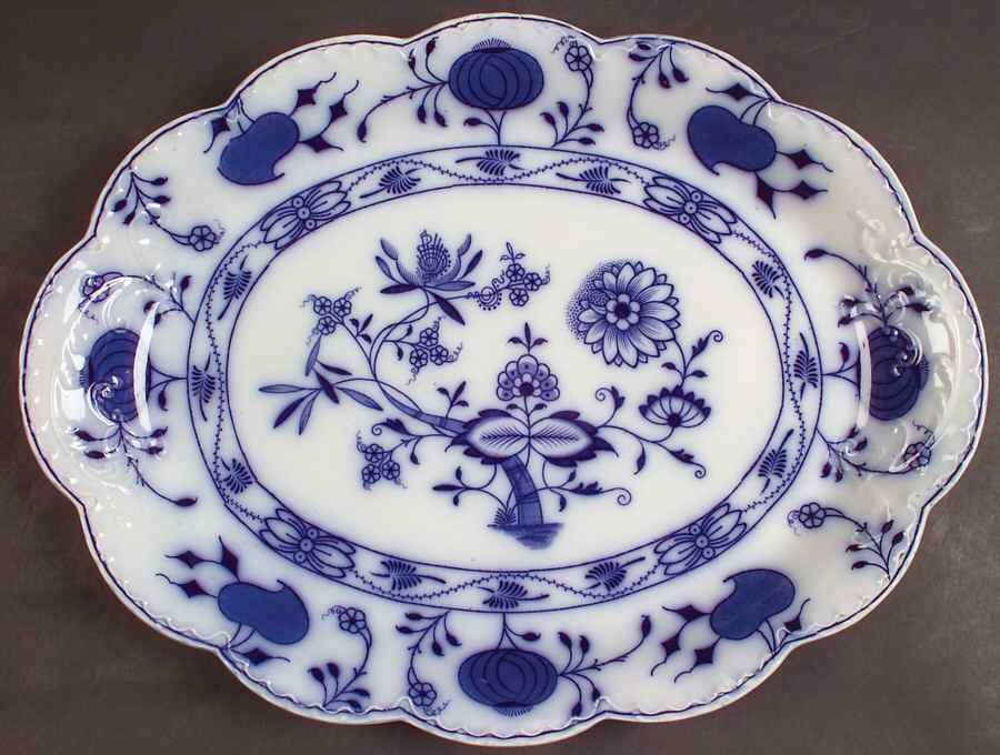 Holland (Flow Blue) 16" Oval Serving Platter by Johnson Brothers-1