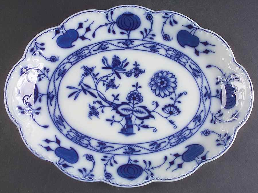 Holland (Flow Blue) 14" Oval Serving Platter by Johnson Brothers-1