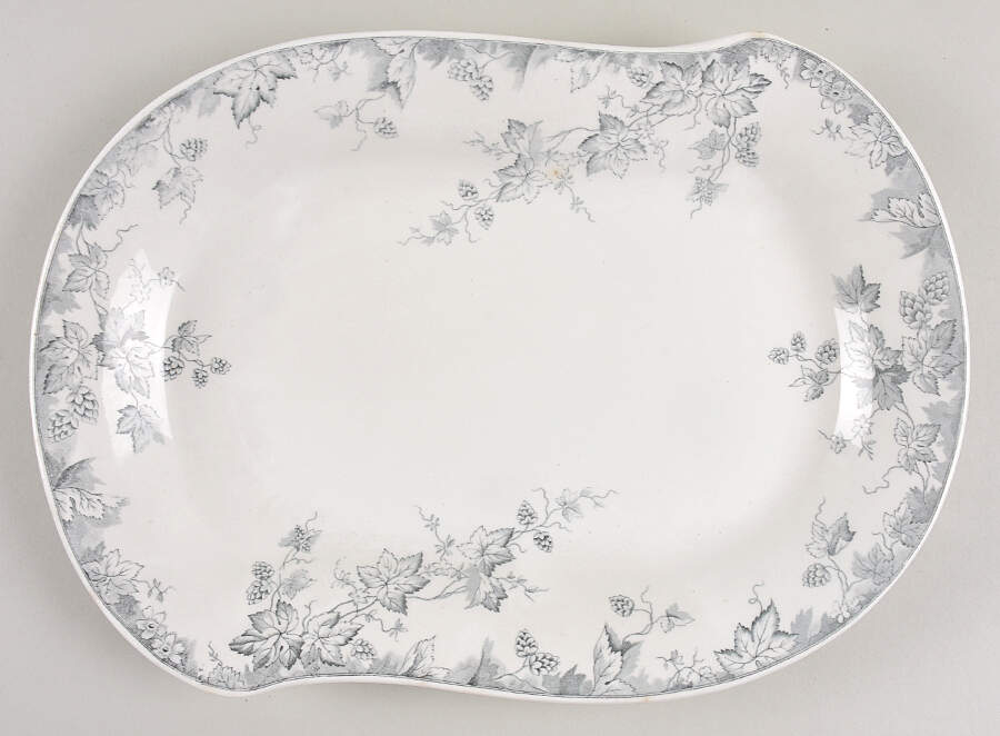 Hop Blue Gray 12" Oval Serving Platter by Johnson Brothers-1