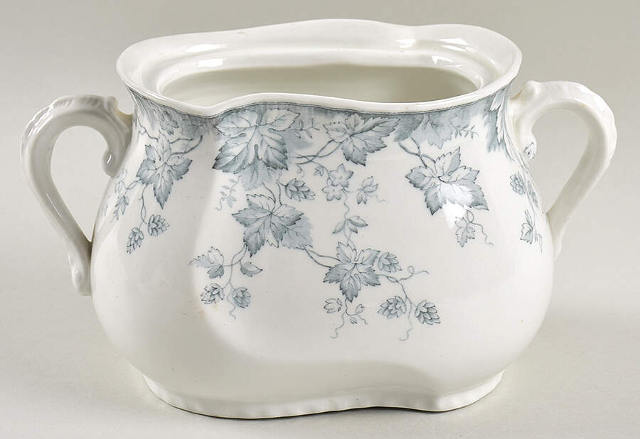 Hop Blue Gray Sugar Bowl No Lid by Johnson Brothers-1
