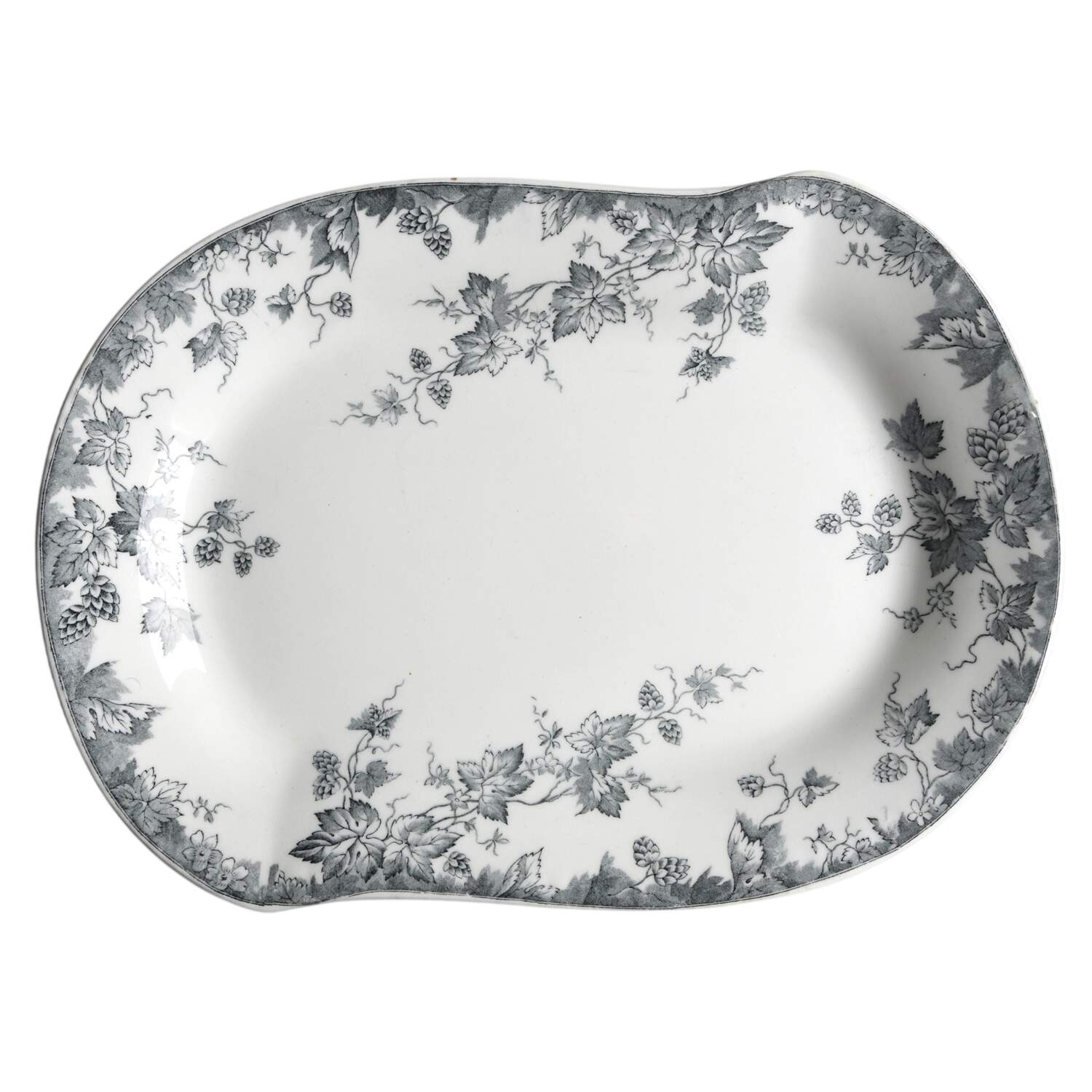 Hop Blue Gray 11" Oval Serving Platter by Johnson Brothers-1