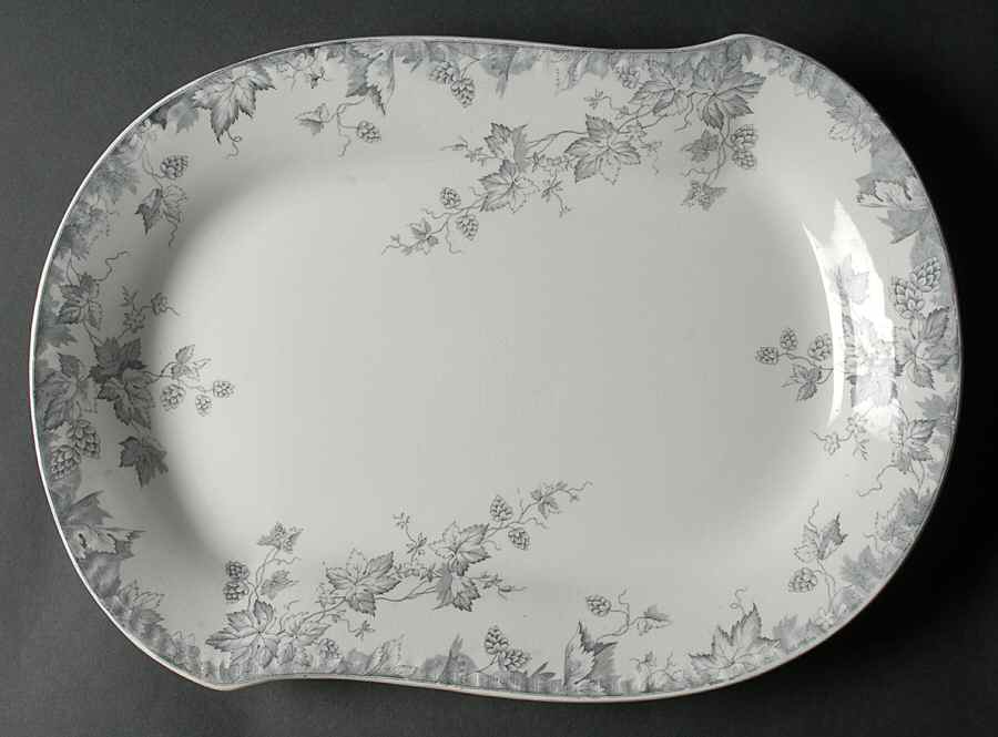 Hop Blue Gray 16" Oval Serving Platter by Johnson Brothers-1