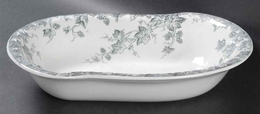 Hop Blue Gray 10" Oval Vegetable Bowl by Johnson Brothers-1