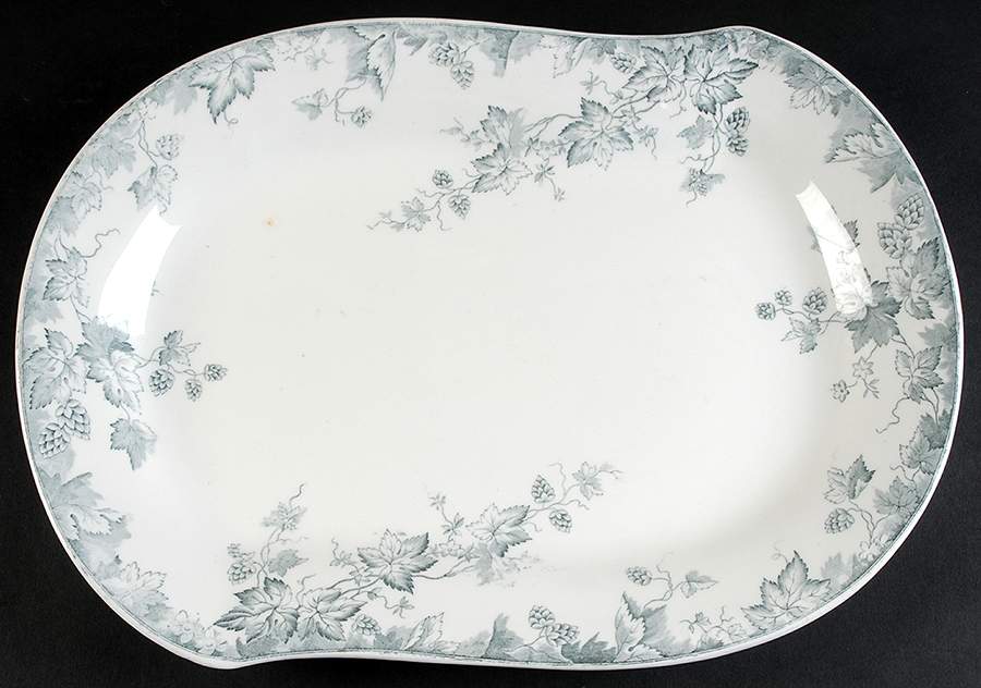 Hop Blue Gray 14" Oval Serving Platter by Johnson Brothers-1