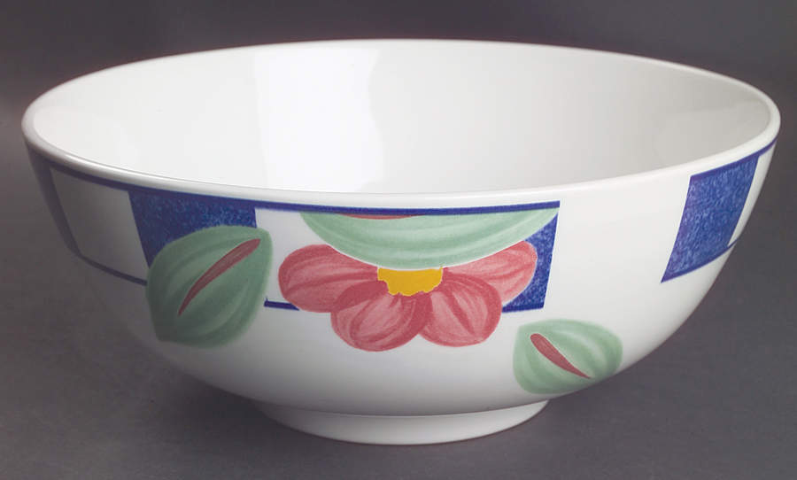 Hopscotch Blue 10" Large Salad Serving Bowl by Johnson Brothers-1