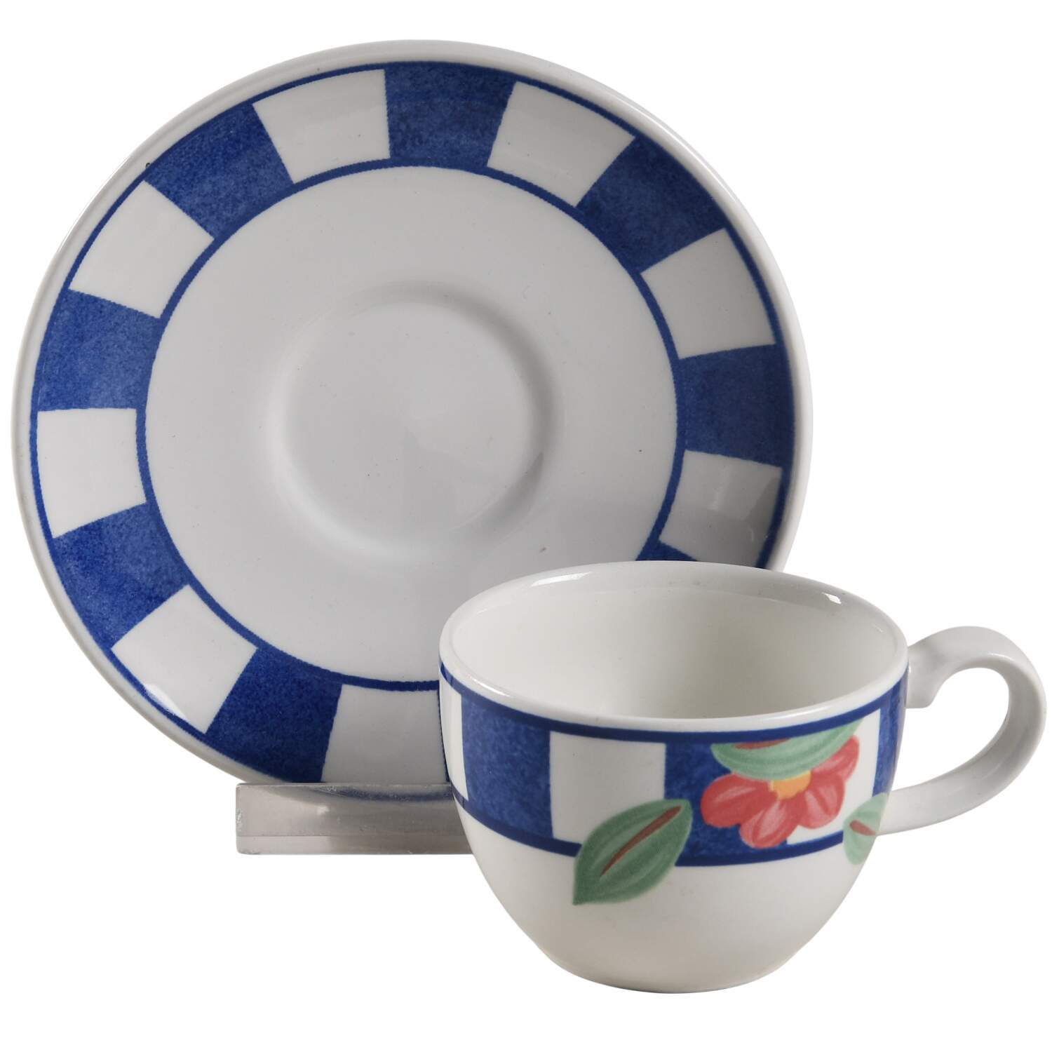Hopscotch Blue Flat Demitasse Cup & Saucer Set by Johnson Brothers-1