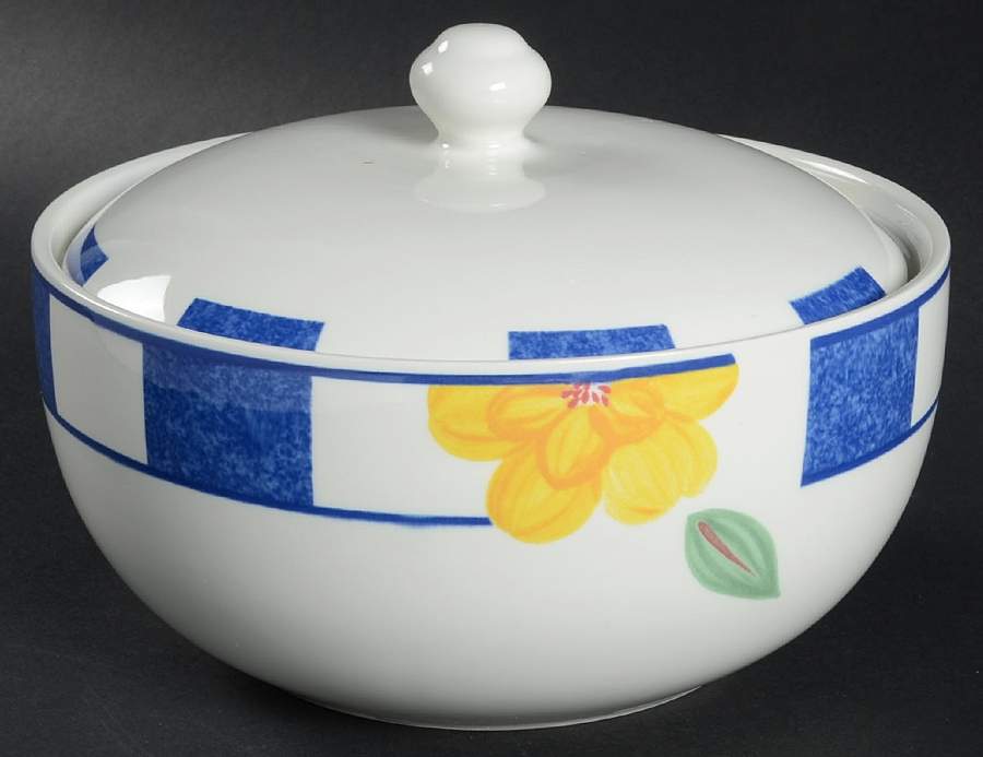 Hopscotch Blue Round Covered Vegetable by Johnson Brothers-1