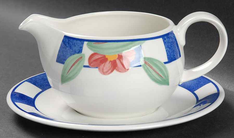 Hopscotch Blue Gravy Boat & Underplate by Johnson Brothers-1