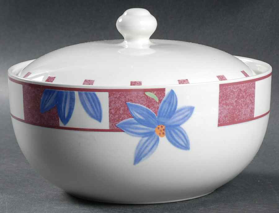 Hopscotch Red Round Covered Vegetable by Johnson Brothers-1