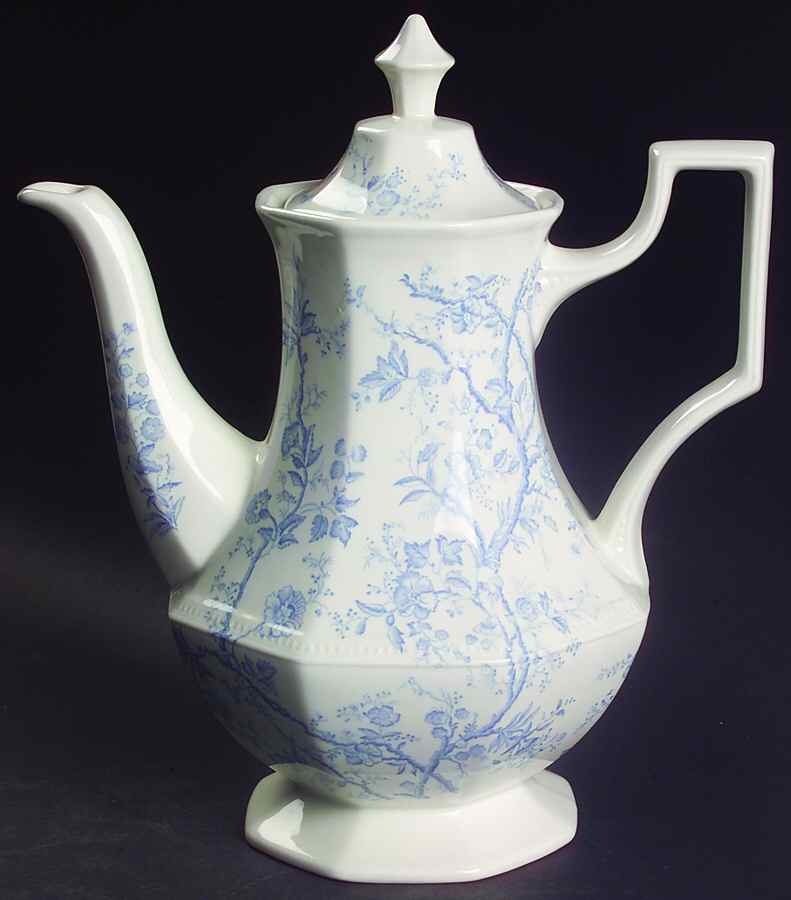Hyde Park Blue (Heritage) Coffee Pot & Lid by Johnson Brothers-1
