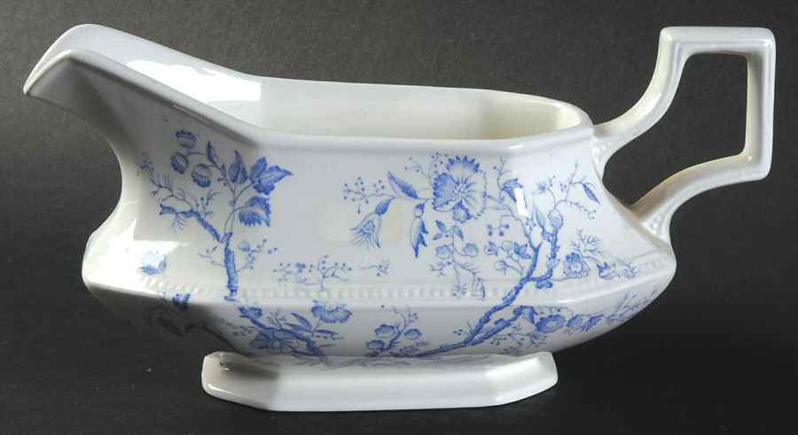 Hyde Park Blue (Heritage) Gravy Boat by Johnson Brothers-1