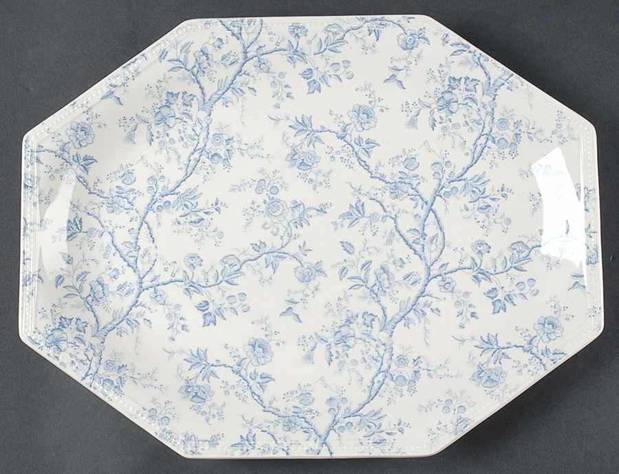 Hyde Park Blue (Heritage) 13" Oval Serving Platter by Johnson Brothers-1