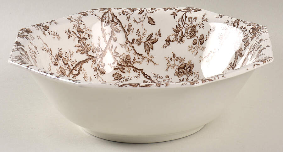 Hyde Park Brown (Heritage) 9" Round Vegetable Bowl by Johnson Brothers-1