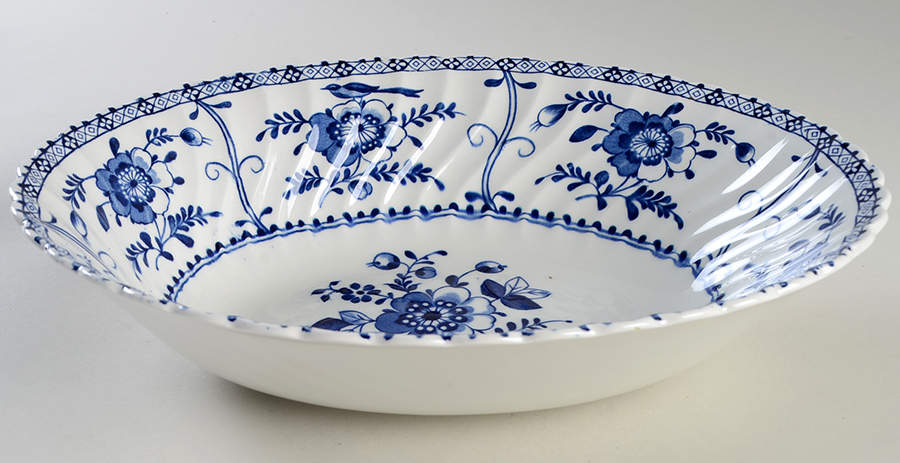 Indies Blue 11" Oval Vegetable Bowl by Johnson Brothers-1