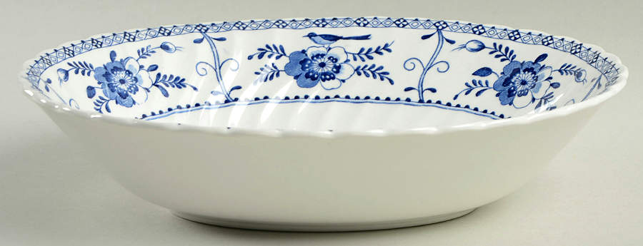 Indies Blue 9" Oval Vegetable Bowl by Johnson Brothers-1