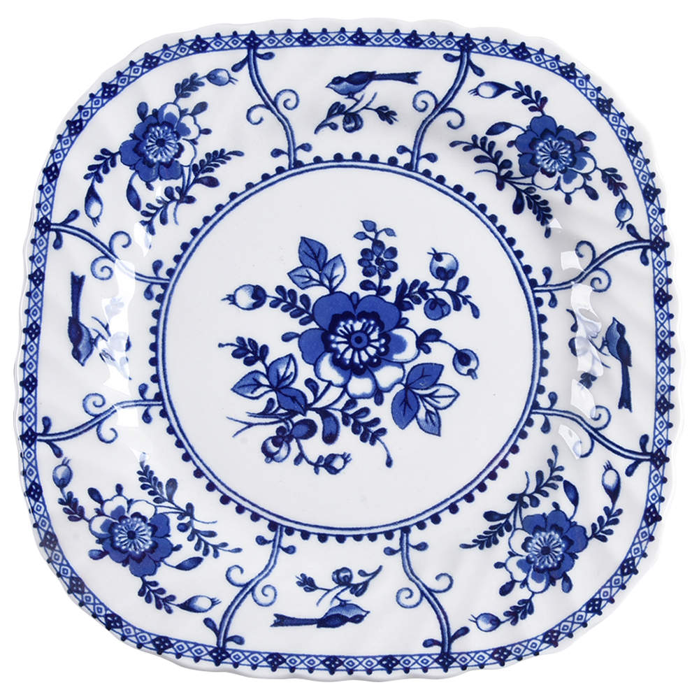 Indies Blue Square Salad Plate by Johnson Brothers-1