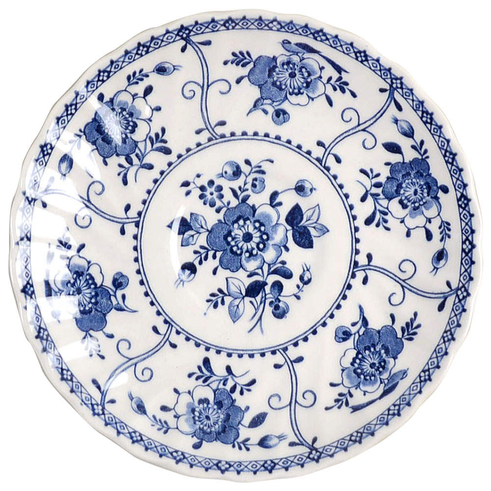 Indies Blue Saucer for Flat Cup by Johnson Brothers-1