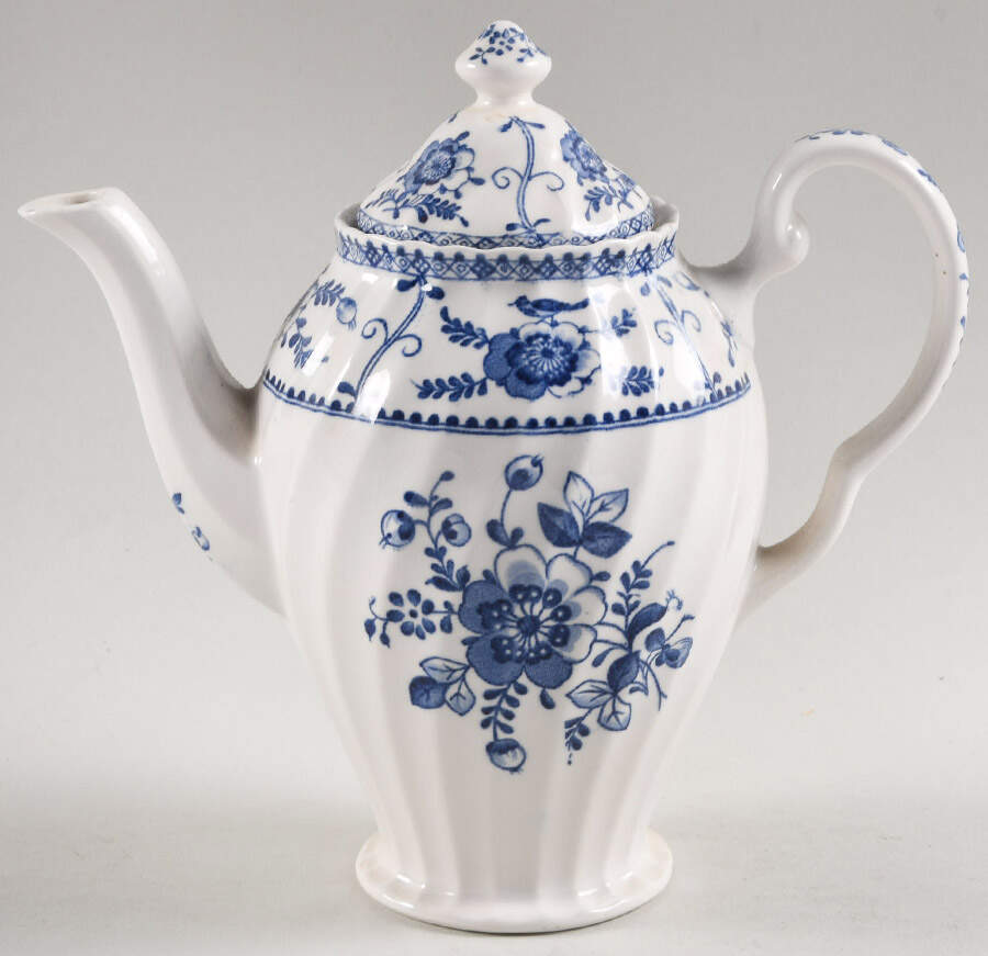 Indies Blue Mini Coffee Pot & Lid by Johnson Brothers-1