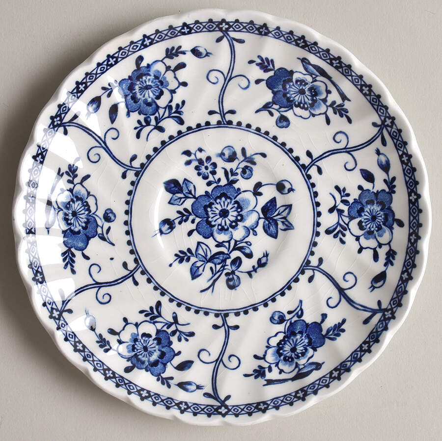 Indies Blue Saucer for Flat Cup by Johnson Brothers-1
