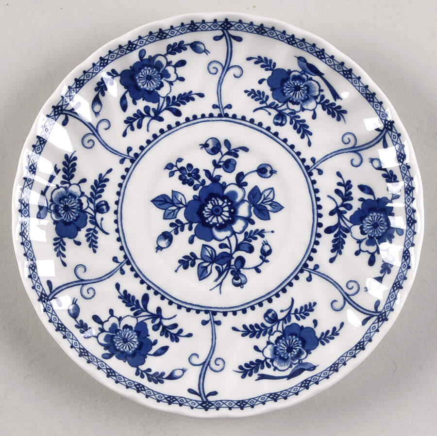 Indies Blue Saucer for Oversized Cup by Johnson Brothers-1