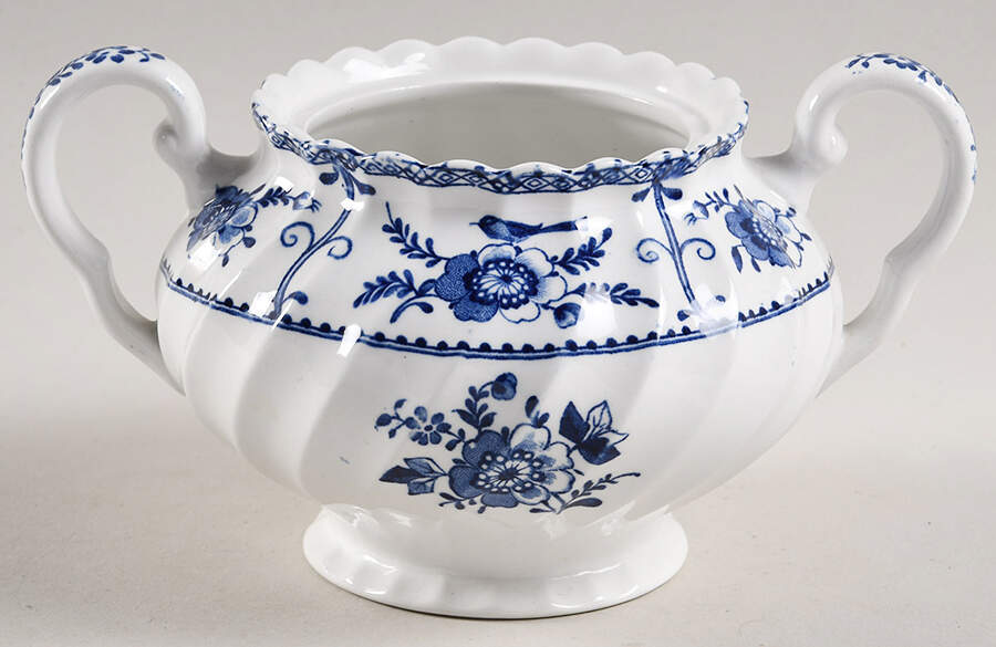 Indies Blue Sugar Bowl No Lid by Johnson Brothers-1