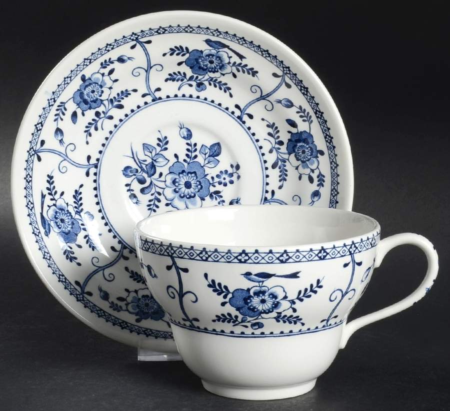 Indies Blue Jumbo Cup & Saucer Set by Johnson Brothers-1