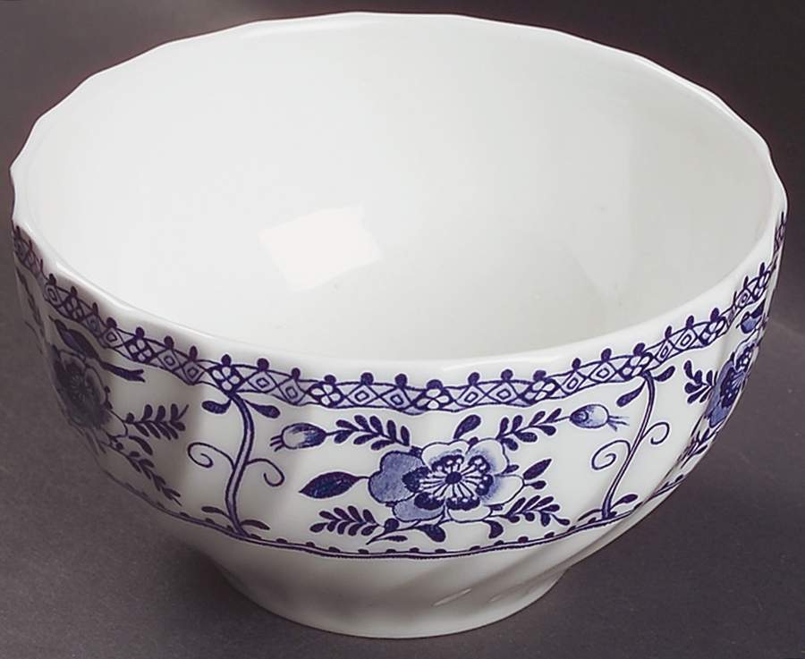 Indies Blue Open Rice/Sugar Bowl by Johnson Brothers-1