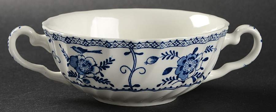 Indies Blue Flat Cream Soup Bowl by Johnson Brothers-1