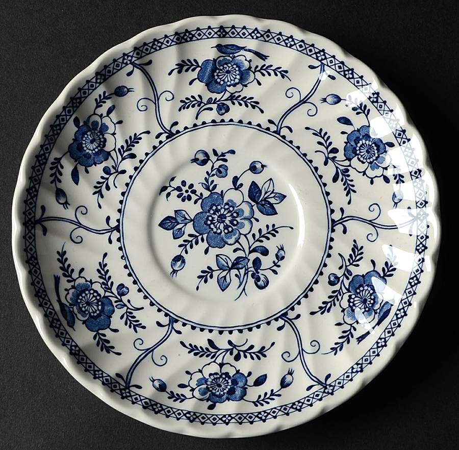 Indies Blue Saucer for Cream Soup Bowl by Johnson Brothers-1