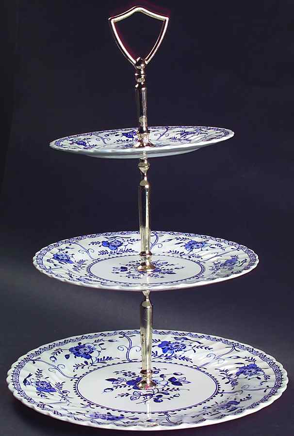 Indies Blue 3-Tiered Serving Tray (DP, SP, BB) by Johnson Brothers-1
