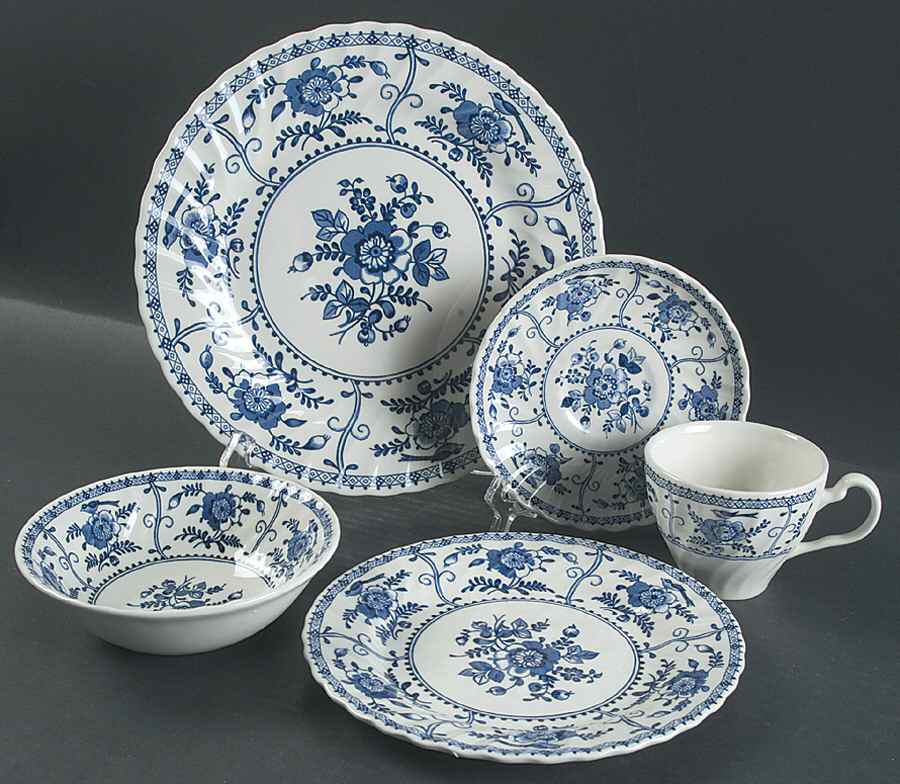 Indies Blue 5-Piece Place Set=Csfl,Dp,Sp,Cerc by Johnson Brothers-1