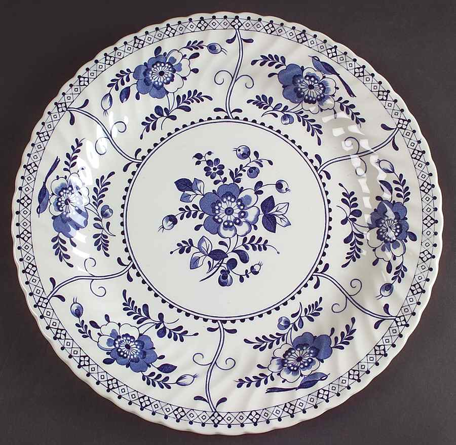 Indies Blue 12" Chop Plate (Round Platter) by Johnson Brothers-1